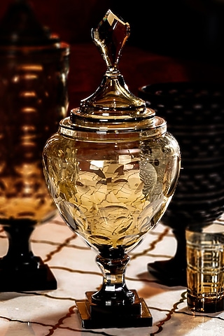 Smokey Brown Glass Vase by IZZHAAR