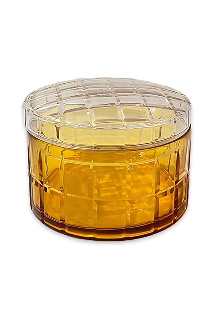 Gold Snow Amber Yellow Glass Rocabar Storage Box by IZZHAAR at Pernia's Pop Up Shop
