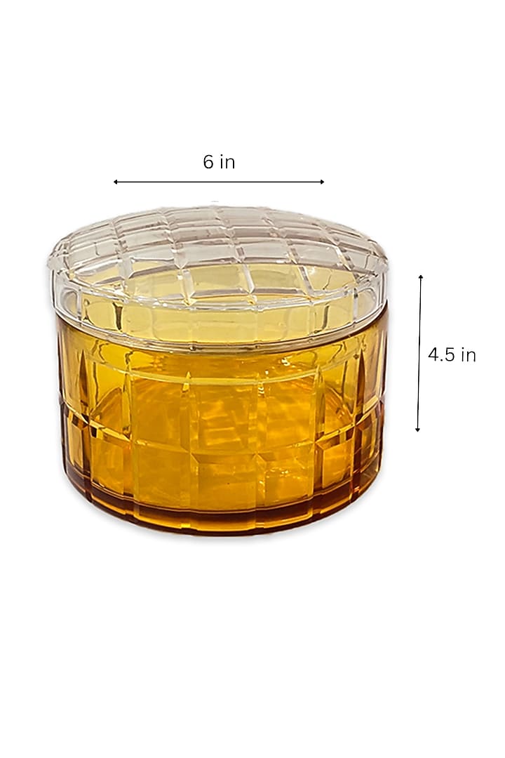 Gold Snow Amber Yellow Glass Rocabar Storage Box by IZZHAAR at Pernia's Pop Up Shop