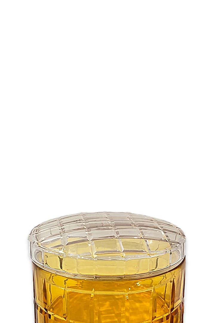 Gold Snow Amber Yellow Glass Rocabar Storage Box by IZZHAAR at Pernia's Pop Up Shop