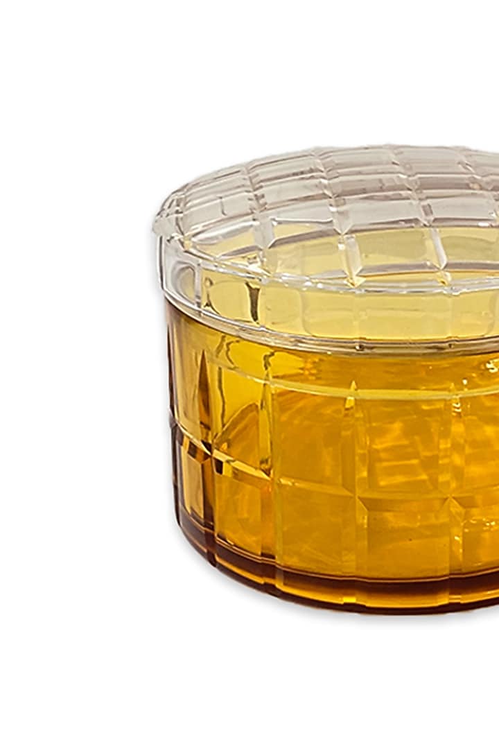 Gold Snow Amber Yellow Glass Rocabar Storage Box by IZZHAAR at Pernia's Pop Up Shop