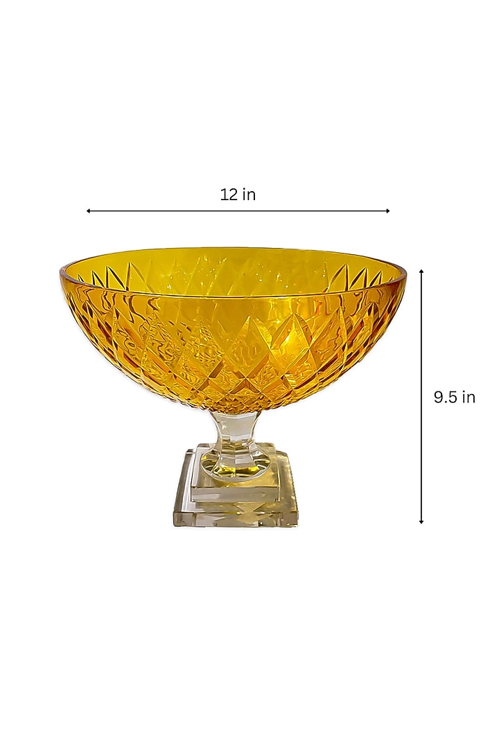 Gold Snow Amber Yellow Glass Jorum Fruit Bowl by IZZHAAR at Pernia's Pop Up Shop