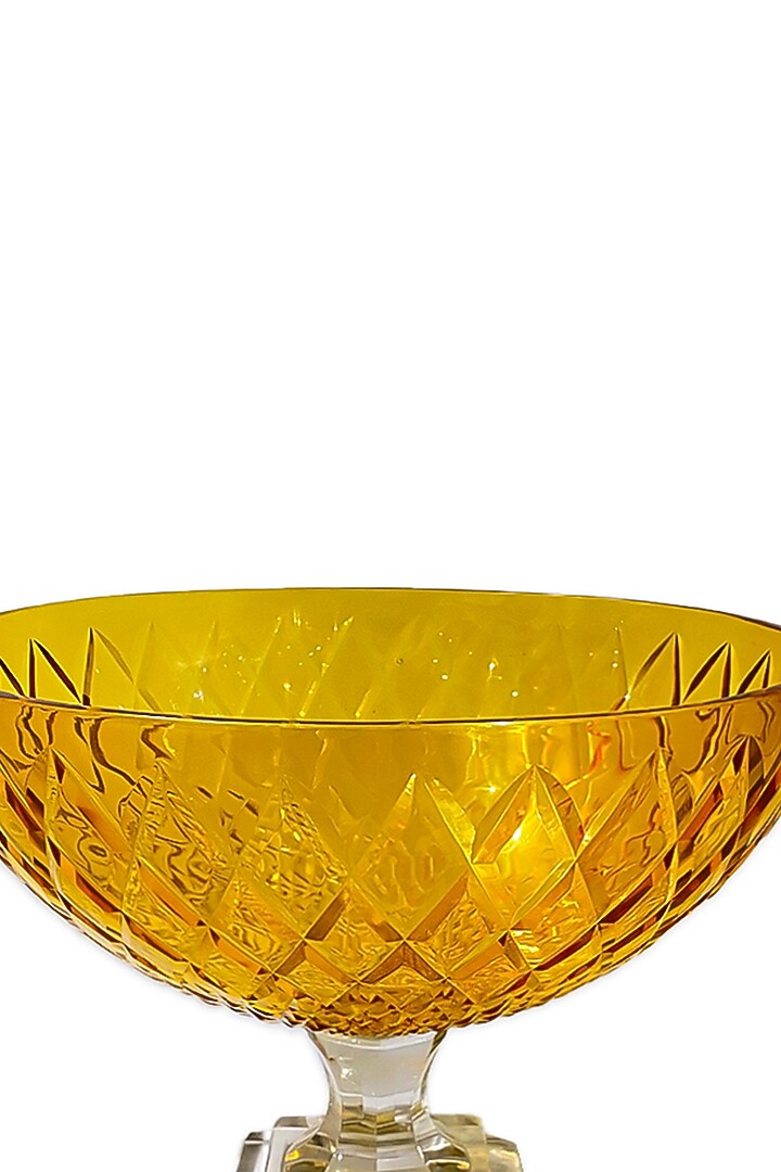 Gold Snow Amber Yellow Glass Jorum Fruit Bowl by IZZHAAR at Pernia's Pop Up Shop