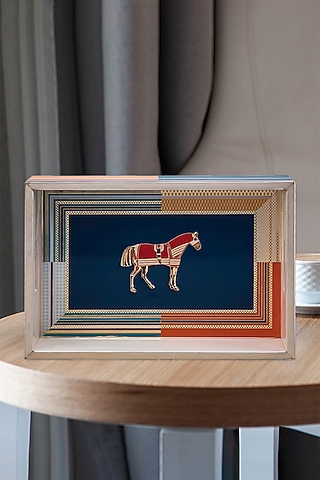 Mustang Printed Multi-Colored Mdf Wood Serving Tray by IZZHAAR