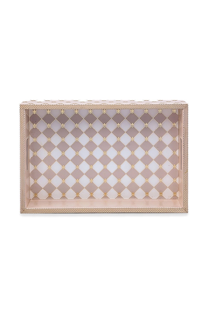 Gingham Cappuccino Mdf Wood Serving Tray by IZZHAAR at Pernia's Pop Up Shop