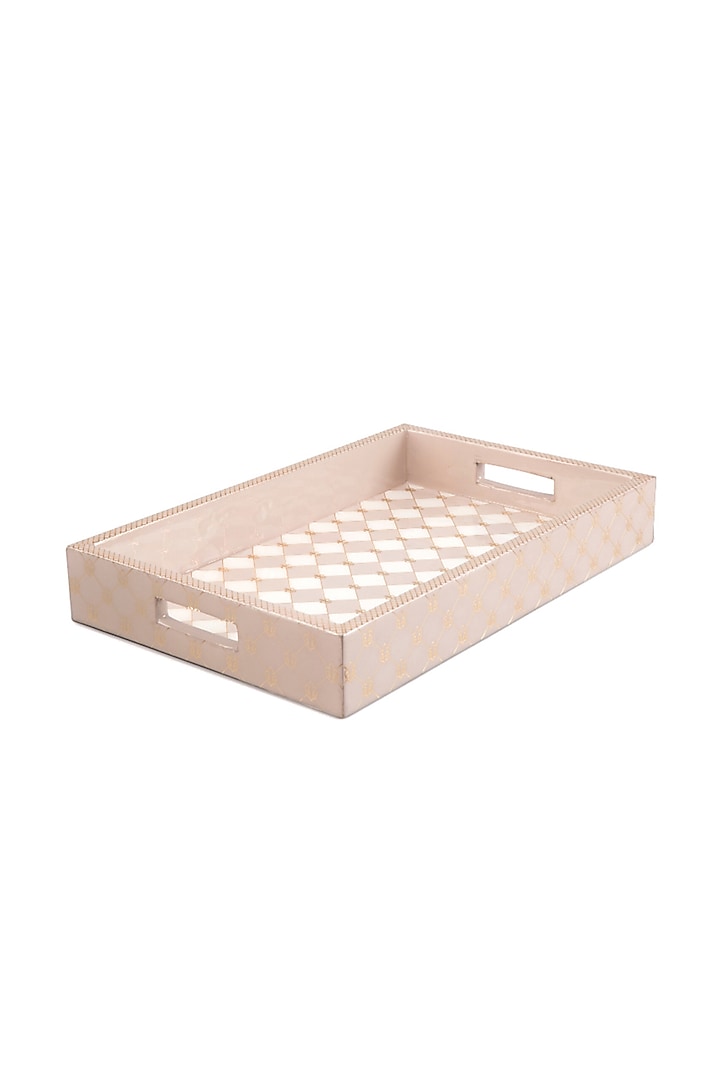 Gingham Cappuccino Mdf Wood Serving Tray by IZZHAAR at Pernia's Pop Up Shop