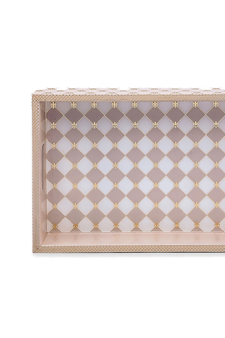 Gingham Cappuccino Mdf Wood Serving Tray by IZZHAAR at Pernia's Pop Up Shop