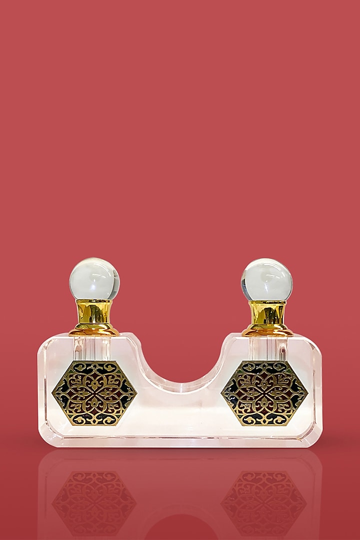 Adam & Eve Golden Glass Perfume Bottle by IZZHAAR at Pernia's Pop Up Shop