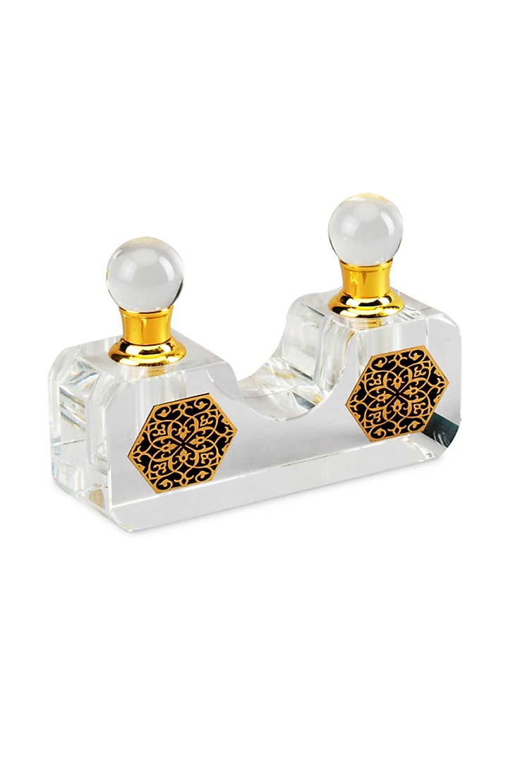 Adam & Eve Golden Glass Perfume Bottle by IZZHAAR at Pernia's Pop Up Shop
