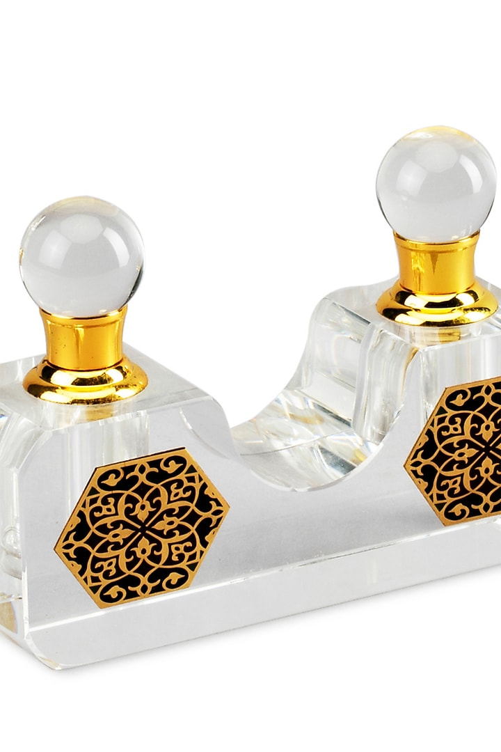 Adam & Eve Golden Glass Perfume Bottle by IZZHAAR at Pernia's Pop Up Shop