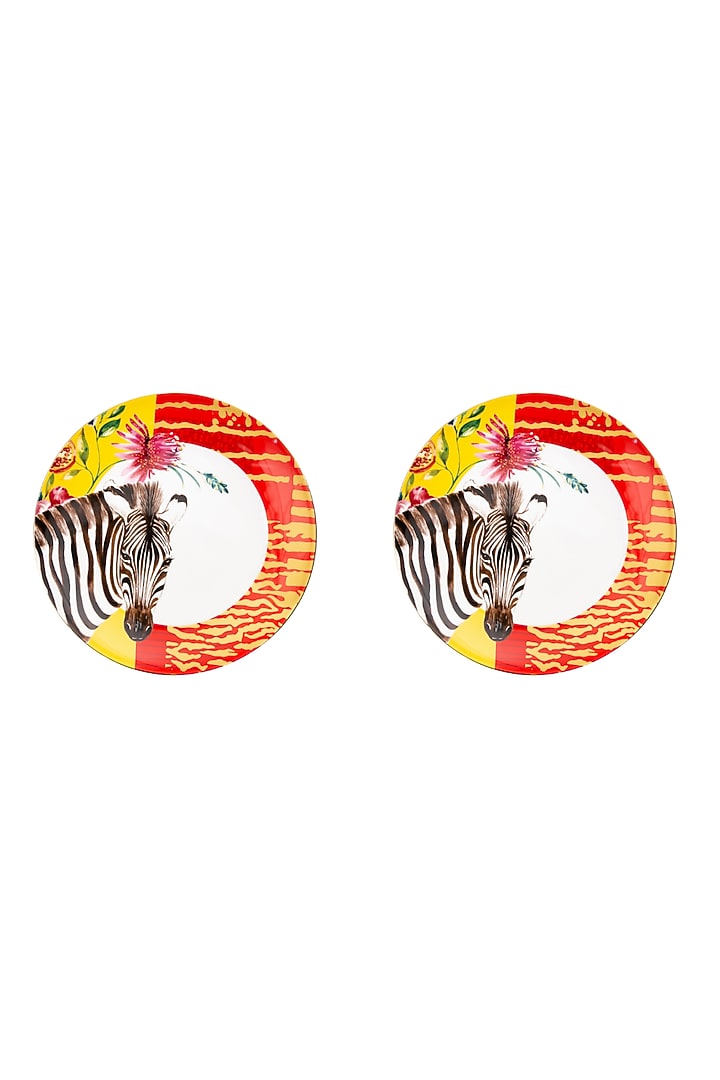 Multi-Colored Fine Bone China Wild Charm Dinner Plate by IZZHAAR at Pernia's Pop Up Shop