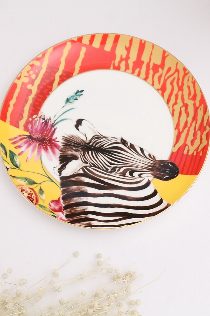 Multi-Colored Fine Bone China Wild Charm Dinner Plate by IZZHAAR at Pernia's Pop Up Shop