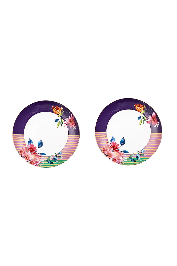 Multi-Colored Fine Bone China Wild Charm Dinner Plate by IZZHAAR at Pernia's Pop Up Shop
