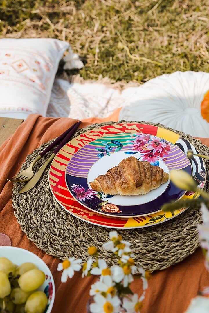 Multi-Colored Fine Bone China Wild Charm Dinner Plate by IZZHAAR at Pernia's Pop Up Shop