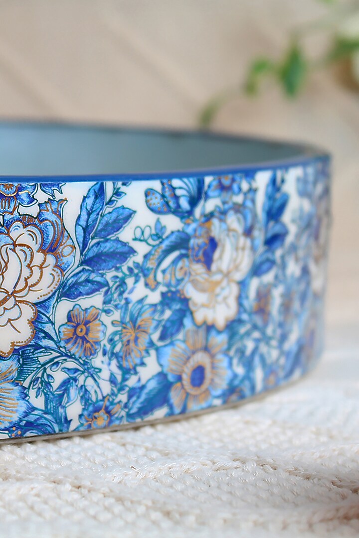 Sky Blue & Yellow MDF Wood Santorini Serving Tray by IZZHAAR at Pernia's Pop Up Shop