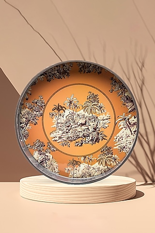 Black & Orange MDF Wood Florence Serving Tray by IZZHAAR