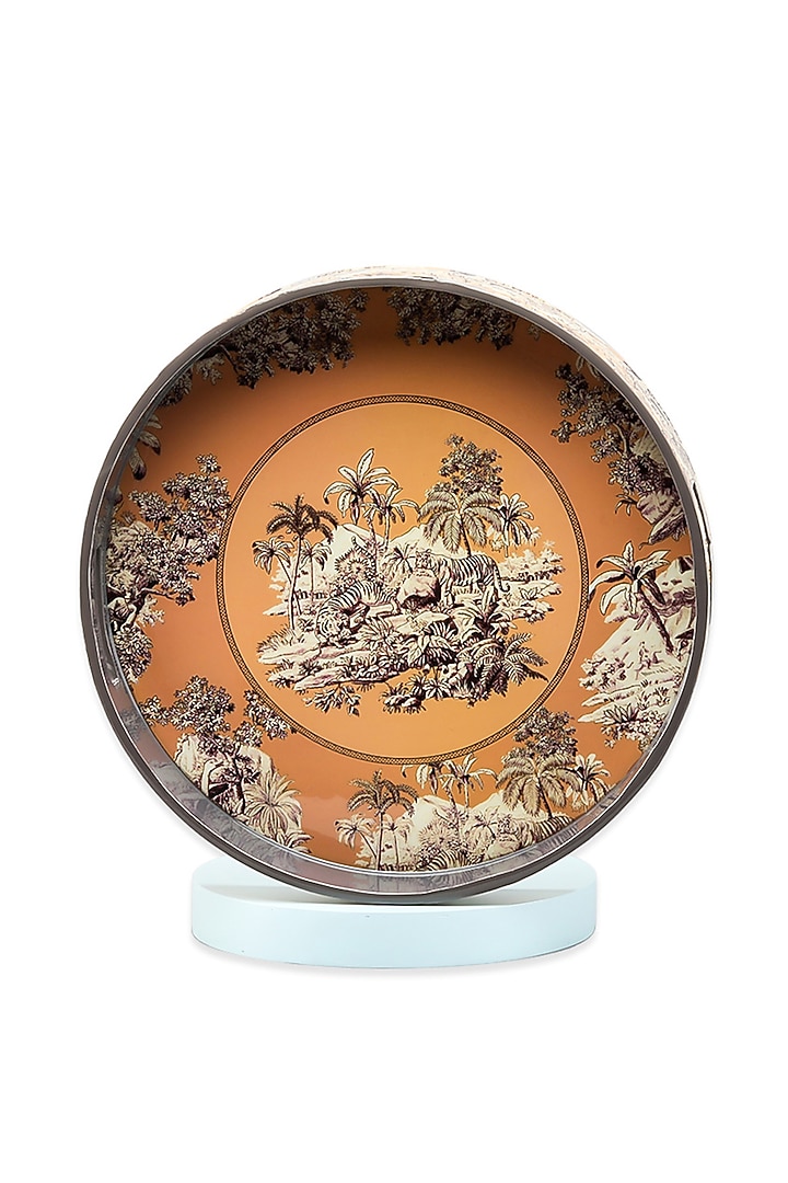 Black & Orange MDF Wood Florence Serving Tray by IZZHAAR at Pernia's Pop Up Shop