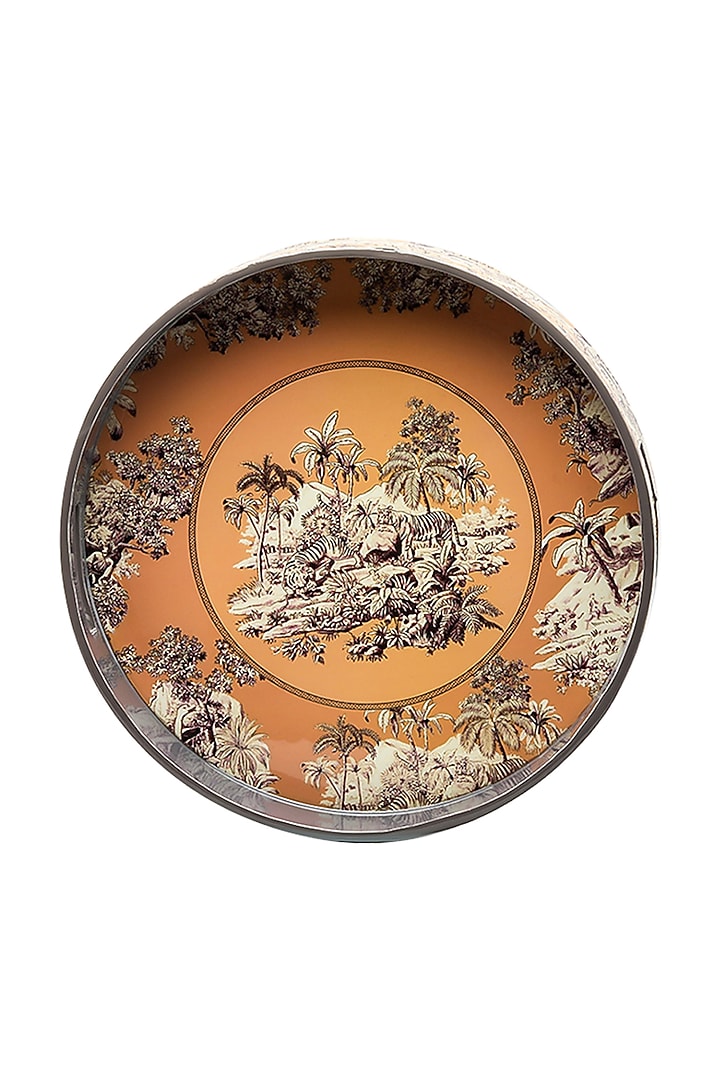 Black & Orange MDF Wood Florence Serving Tray by IZZHAAR at Pernia's Pop Up Shop