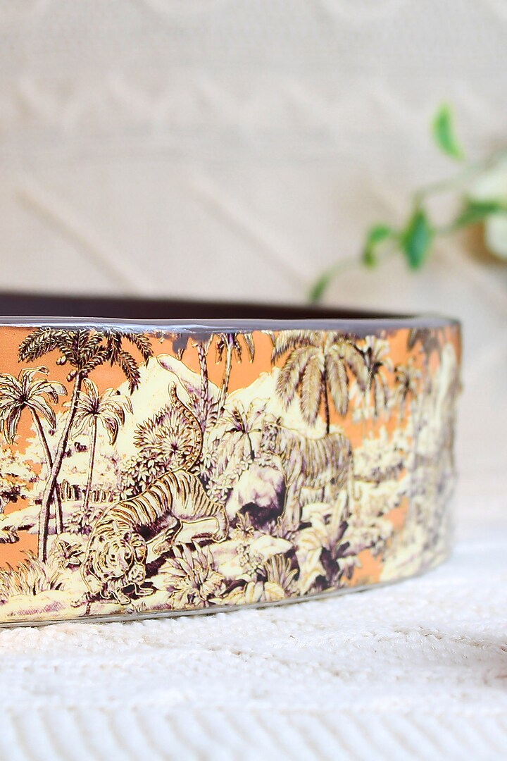 Black & Orange MDF Wood Florence Serving Tray by IZZHAAR at Pernia's Pop Up Shop