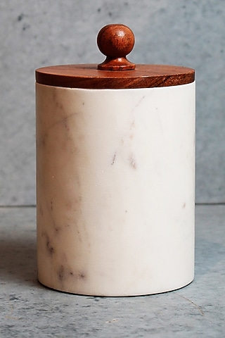 Snow Forest White Marble Storage Box & Jar  by IZZHAAR
