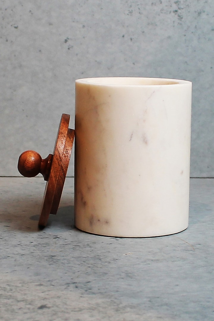 Snow Forest White Marble Storage Box & Jar by IZZHAAR at Pernia's Pop Up Shop