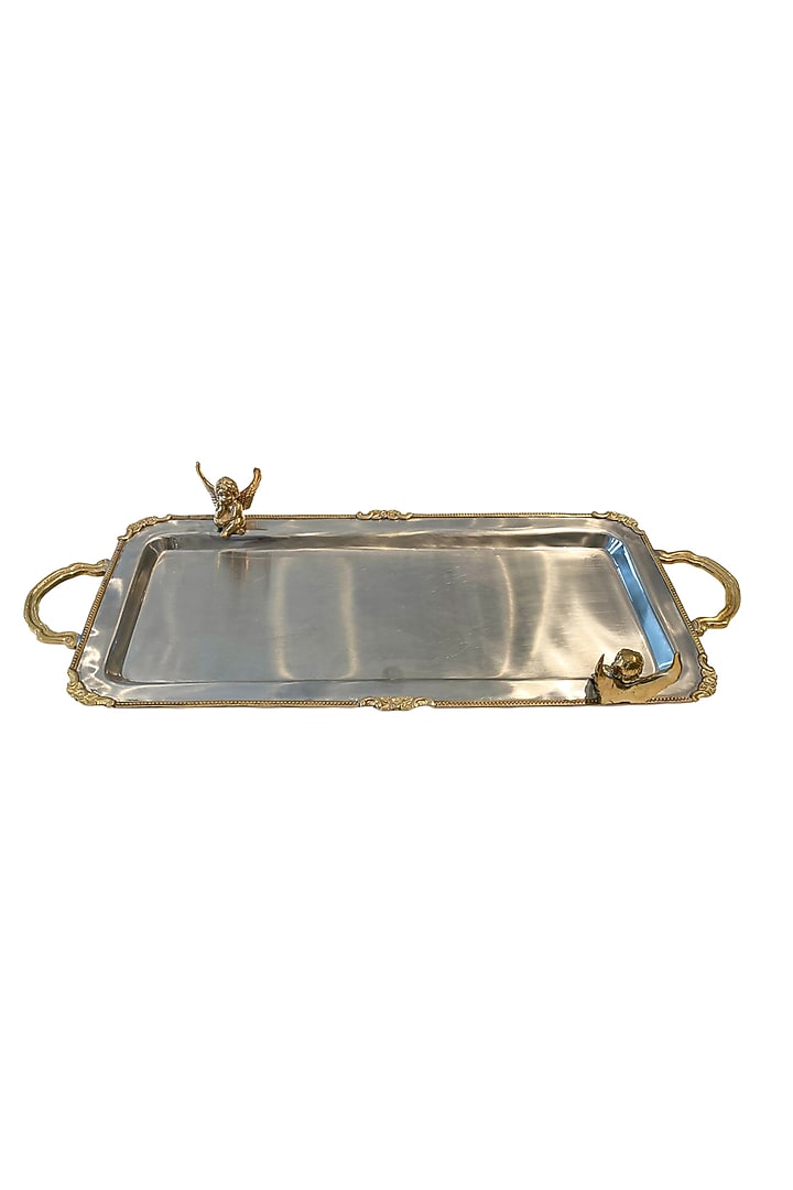 Angel Silver Brass & Stainless Serving Tray by IZZHAAR at Pernia's Pop Up Shop