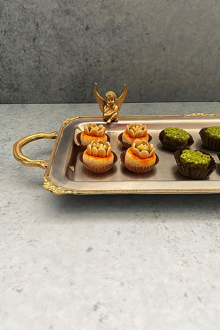 Angel Silver Brass & Stainless Serving Tray by IZZHAAR at Pernia's Pop Up Shop