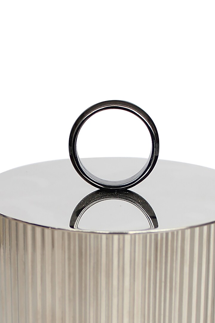 Buzzing Bistro Silver Brass & Stainless Steel Storage Box With Lid by IZZHAAR at Pernia's Pop Up Shop