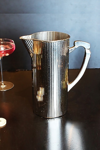 Buzzing Bistro Silver Brass & Stainless Steel Water Pitcher by IZZHAAR
