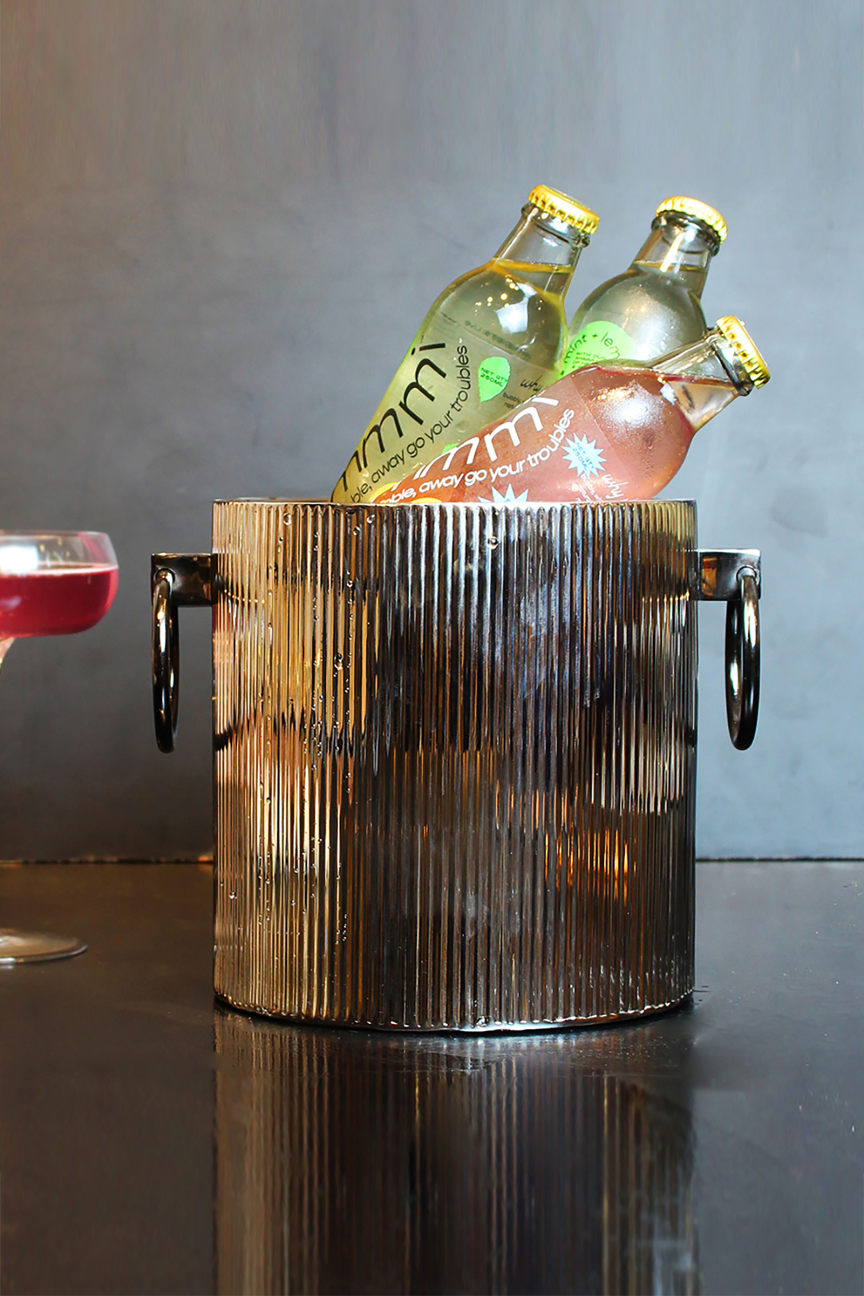 Buzzing Bistro Silver Brass & Stainless Steel Ice-Bucket by IZZHAAR at Pernia's Pop Up Shop