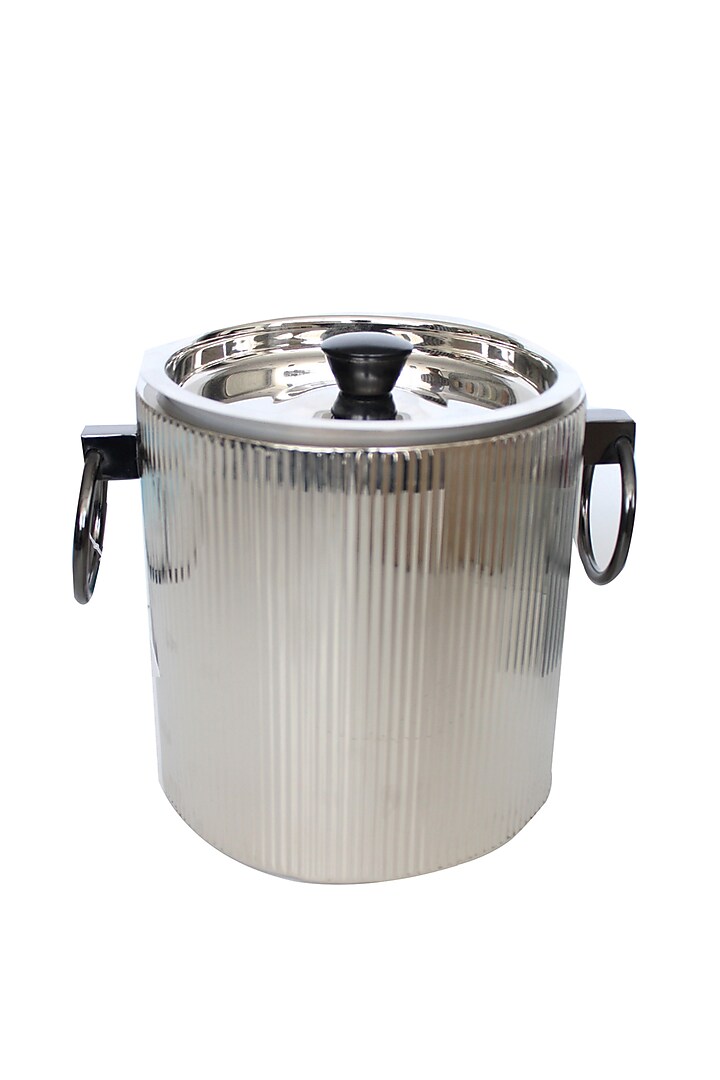 Buzzing Bistro Silver Brass & Stainless Steel Ice-Bucket by IZZHAAR at Pernia's Pop Up Shop