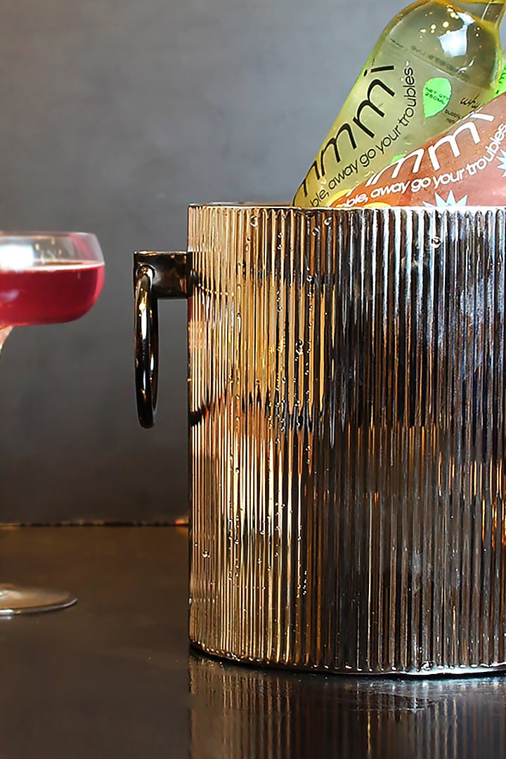 Buzzing Bistro Silver Brass & Stainless Steel Ice-Bucket by IZZHAAR at Pernia's Pop Up Shop