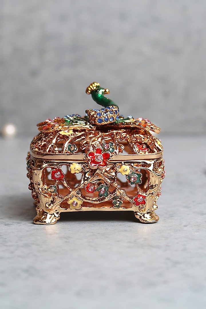 Peacock Multi-Colored Metal Hand-Crafted Coin Box by IZZHAAR at Pernia's Pop Up Shop