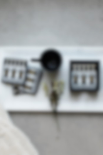 Black & White MDF Wood Roman Printed Coasters Set (Set of 4) by IZZHAAR at Pernia's Pop Up Shop