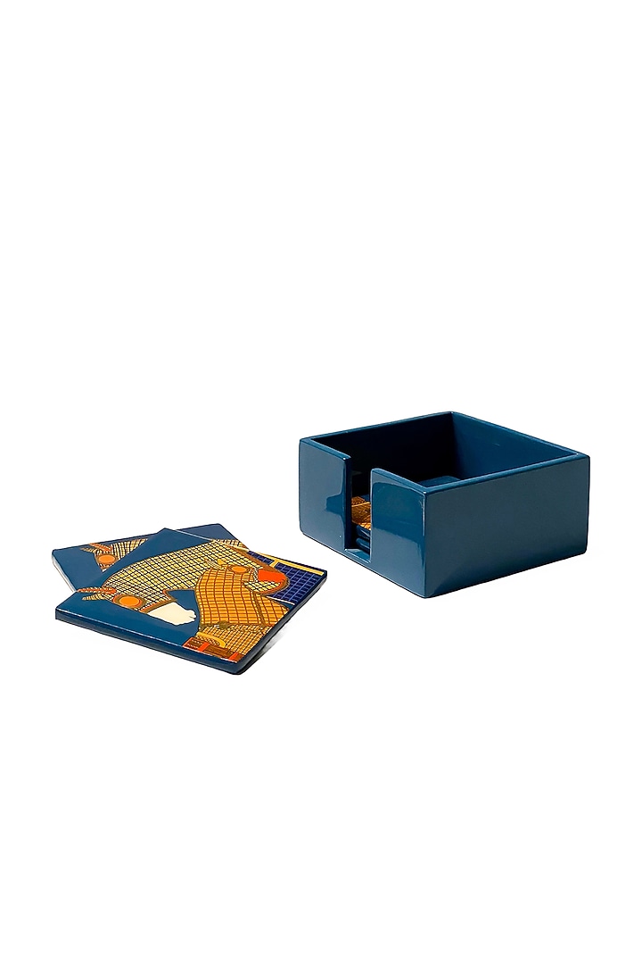Multi-Colored MDF Wood Mustang 2.0 Printed Coasters Set (Set of 4) by IZZHAAR at Pernia's Pop Up Shop