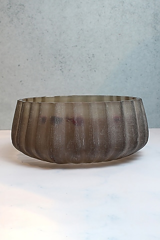 Grey Sand Snow Glass Bowl by IZZHAAR