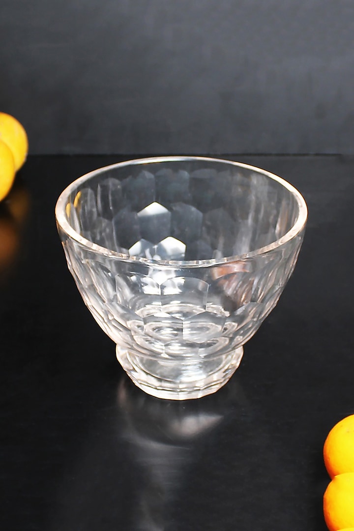 Transparent Ribbed Glass Bowl by IZZHAAR at Pernia's Pop Up Shop