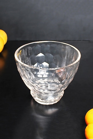 Transparent Ribbed Glass Bowl by IZZHAAR