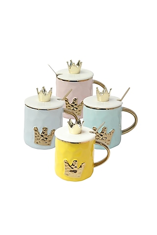 Multi Ceramic Mug (Set of 4) by IZZHAAR