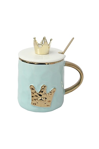 Light Blue Ceramic Mug by IZZHAAR