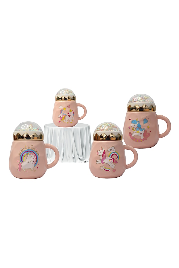 Pink Ceramic Mug (Set of 4) by IZZHAAR at Pernia's Pop Up Shop