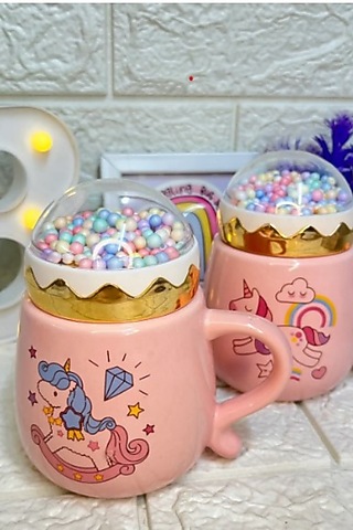 Pink Ceramic Mug by IZZHAAR