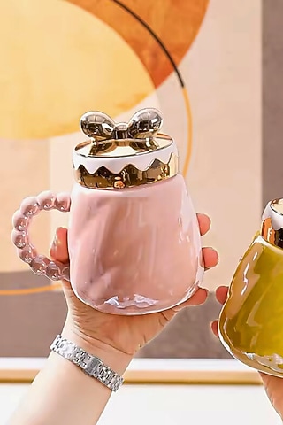 Pink Ceramic Mug by IZZHAAR
