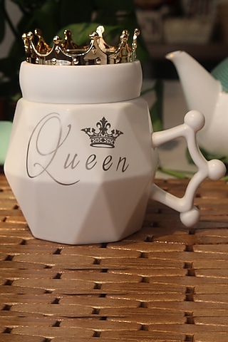 White Ceramic Mug by IZZHAAR