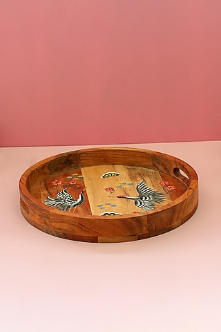 Brown Mango Wood Trays by IZZHAAR