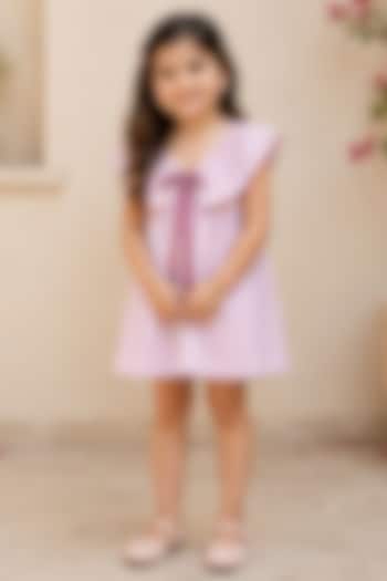 Pink Viscose A-Line Dress For Girls by House Of Jamoti Kids at Pernia's Pop Up Shop