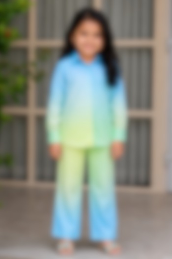 Multi-Coloured Chanderi Co-Ord Set For Girls by House Of Jamoti Kids at Pernia's Pop Up Shop
