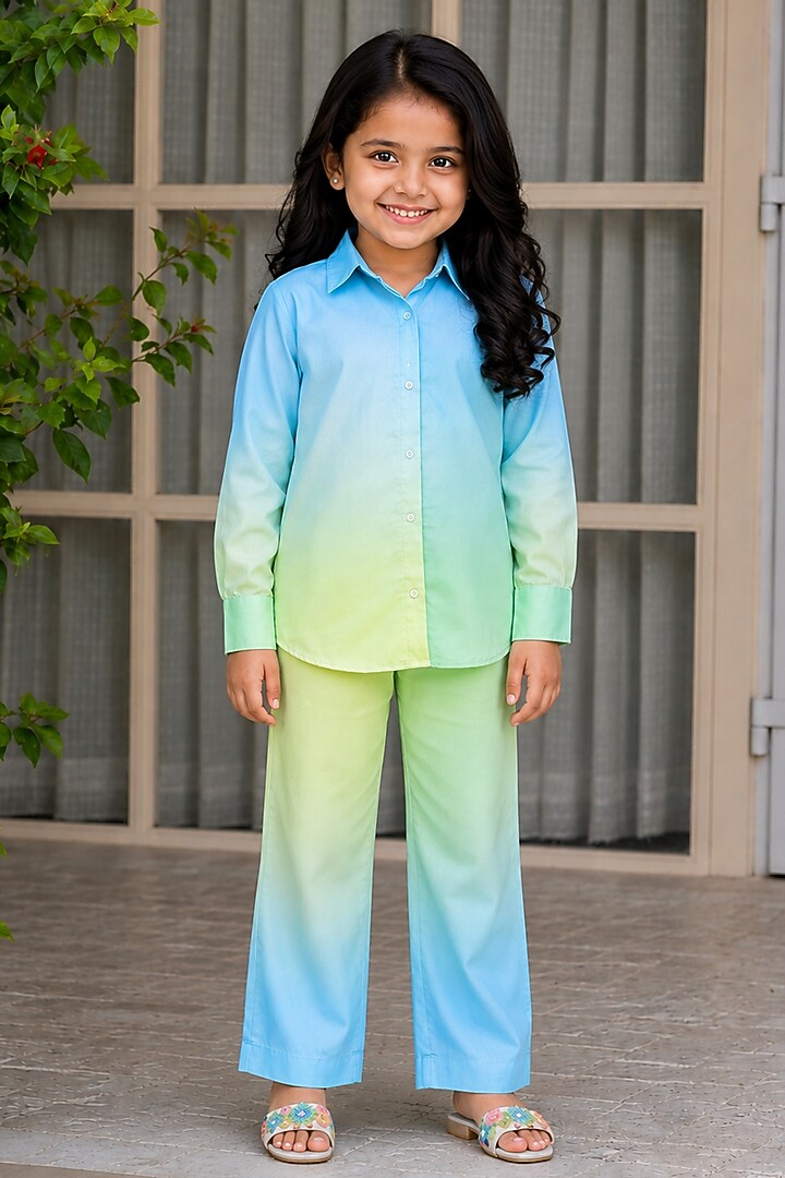 Multi-Coloured Chanderi Co-Ord Set For Girls by House Of Jamoti Kids at Pernia's Pop Up Shop