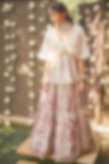 Ivory Embroidered Bridal Lehenga Set by Jade by Monica and Karishma at Pernia's Pop Up Shop