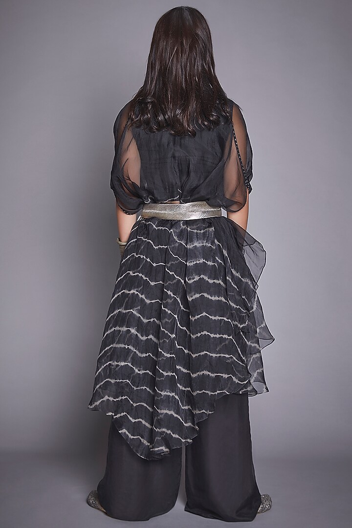 Black Embroidered Palazzo Pant Set by Jade By Monica And Karishma at Pernia's Pop Up Shop